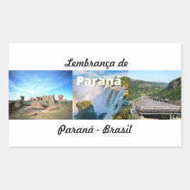 Adesivo lembrança de Paraná Brasil 長方形シール