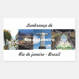 Adesivo lembrança de Rio de Janeiro 長方形シール