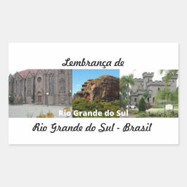 Adesivo lembrança de Rio Grande do Sul - Brasil 長方形シール