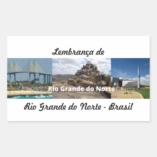 Adesivo lembrança de Rio Grando do Norte Brasil 長方形シール (正面)