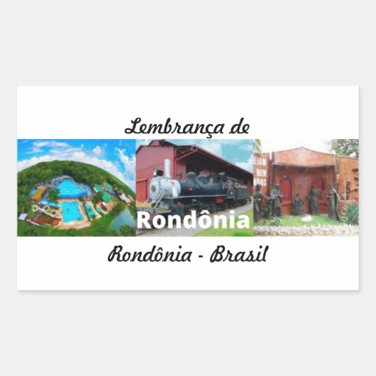 Adesivo lembrança de Rondônia Brasil 長方形シール (正面)