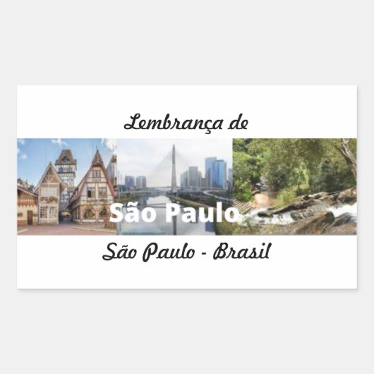 Adesivo lembrança de São Paulo Brasil 長方形シール (正面)