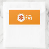 Adesivo Logomarca SAMU 192 - fundo laranja 長方形シール (バッグ)