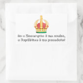 Adesivo Monarquia é um Sonho 長方形シール (バッグ)