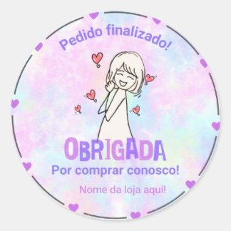 Adesivo " OBRIGADA POR COMPRAR CONOSCO" ラウンドシール