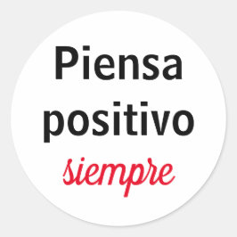 Adesivo piensa positivo siempre ラウンドシール