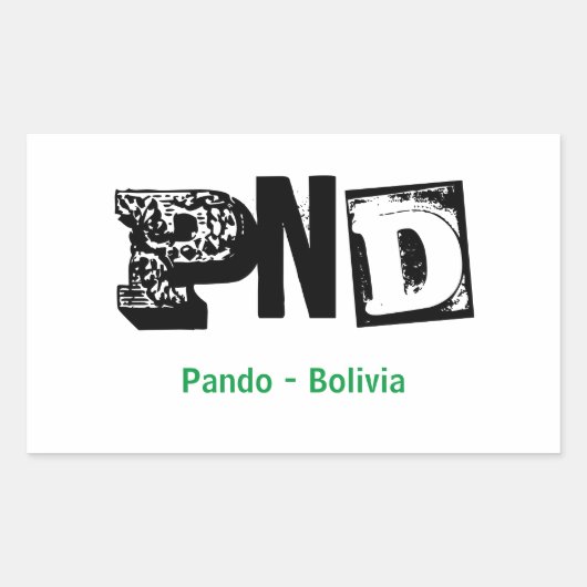 Adesivo PND Pando Bolivia 長方形シール (正面)