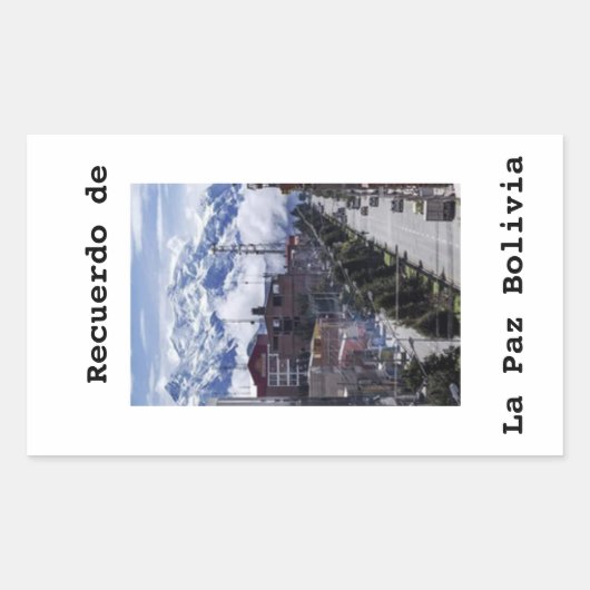 Adesivo Recuerdo de La Paz Bolivia 長方形シール (正面)