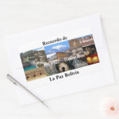 Adesivo recuerdo de La Paz Bolivia 長方形シール (封筒)