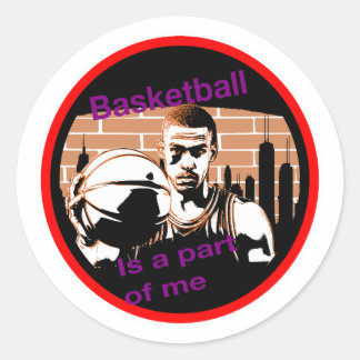 Adesivo redonso Basketball is a part of me ラウンドシール