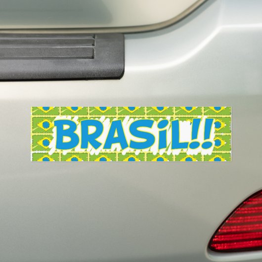 Adesivo retangular "Brasil na copa" バンパーステッカー (車上)