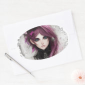 Adesivo RPG elfa maga 楕円形シール (封筒)