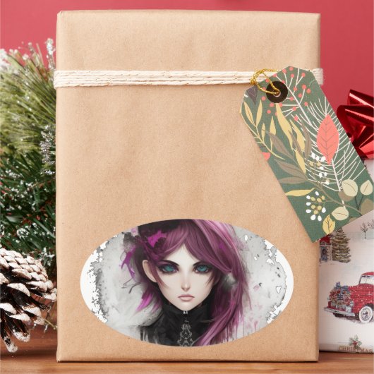 Adesivo RPG elfa maga 楕円形シール (クリスマス)