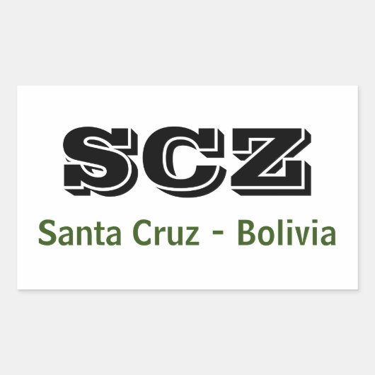 Adesivo SCZ Santa Cruz Bolivia 長方形シール (正面)