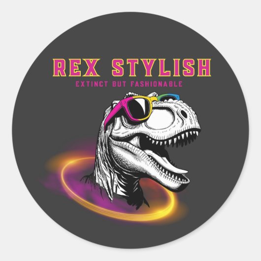 Adesivo T-Rex Fashion ラウンドシール (正面)
