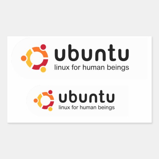 Adesivo Ubuntu - Linux for human beings 長方形シール (正面)