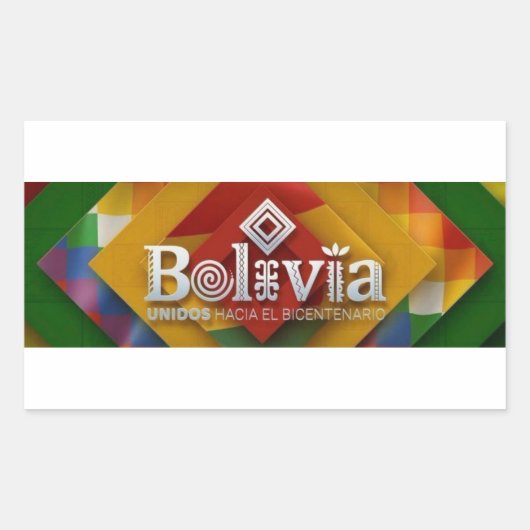 Adesivo unidos hacia el bicentenario 長方形シール (正面)