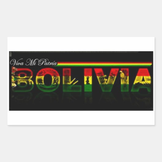 Adesivo Viva mi patria Bolivia 長方形シール (正面)