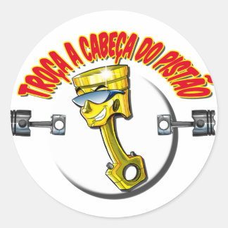 Adesivos auto colantes-Troça A Cabeça do "Pistão" ラウンドシール