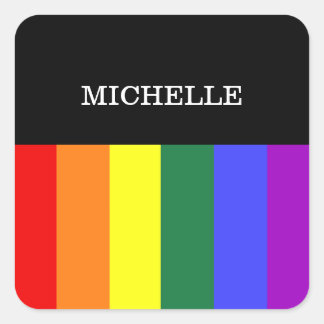 Adesivos Autocolante Orgulho Gay Rainbow スクエアシール