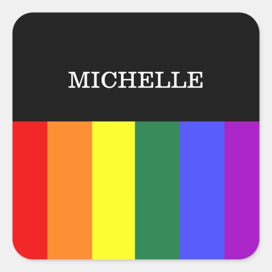 Adesivos Autocolante Orgulho Gay Rainbow スクエアシール (正面)