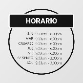 Adessivo de ventana de horario comercial redondo ウィンドウサイン (シート)