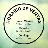 Adessivo de ventana de horario comercial redondo w ウィンドウサイン (シート3)