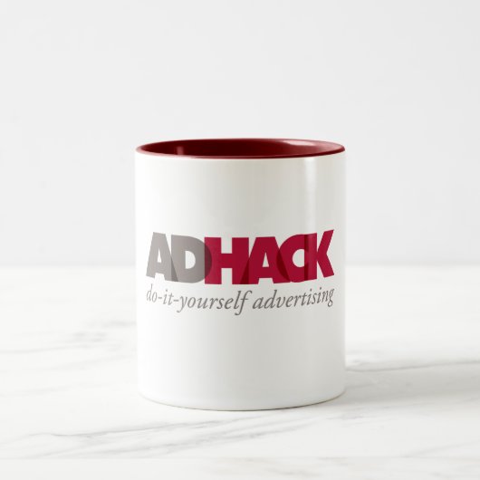 AdHackのロゴのコーヒー・マグ ツートーンマグカップ (中央)