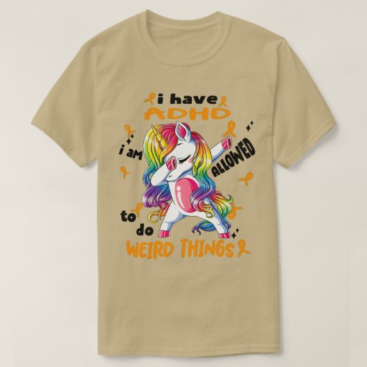 ADHDおもしろい認識度ADHD ix27mを許可 Tシャツ (デザイン正面)