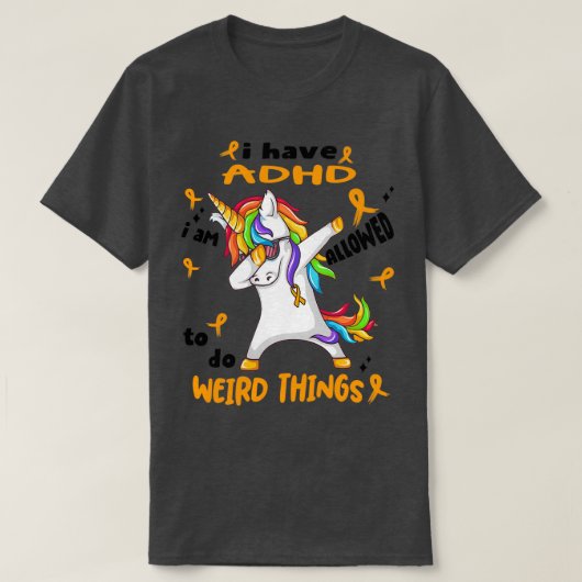 ADHDおもしろい認識度ADHD ix27mを許可 Tシャツ (デザイン正面)