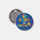 ADHDで盛り上がる* ADHD 素晴らし" マグネット (正面/裏面)