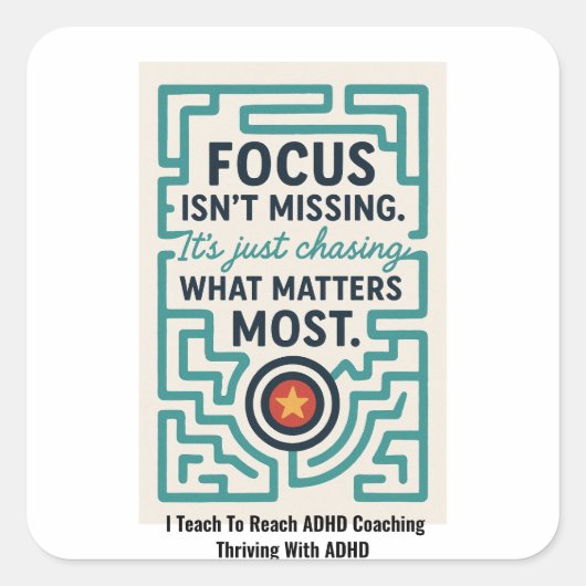 ADHDで繁栄 スクエアシール (正面)