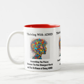 ADHDとともに輝く*パズルのピースを集めよう ADHD ツートーンマグカップ
