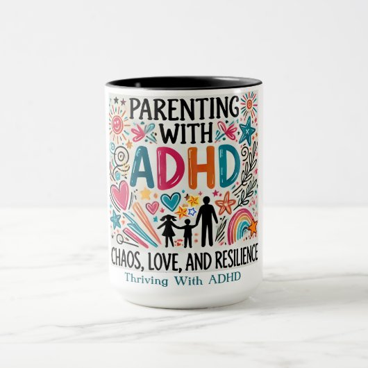 ADHDと共に生きる - "ADHDの親として" マグカップ (中央)
