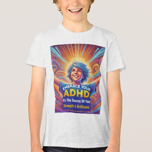 ADHDと共に生き生きと！* ADHDを受け入れる トライブレンドＴシャツ (正面)