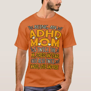 ADHDのママのオレンジ色のリボン障害が待っている Tシャツ