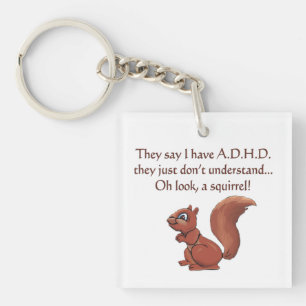 ADHDのリスのユーモア キーホルダー