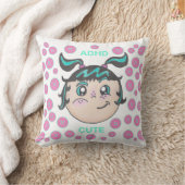 ADHDの可愛いイラストが入った枕 クッション (ブランケット)