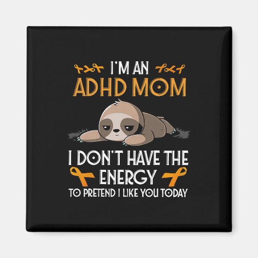 ADHDの母 オレンジリボン スカンク ADHD マグネット (正面)