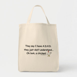 ADHDの鶏のユーモア トートバッグ