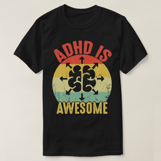 adhdは子素晴らしども向け tシャツ (デザイン正面)