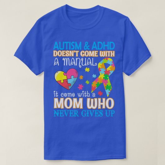 Adhdは来Adhdの手動で来もAdhd Tシャツ (デザイン正面)