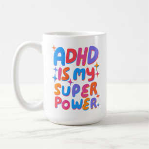 ADHDは私のスーパーパワー 元気で楽しいバブルレター コーヒーマグカップ
