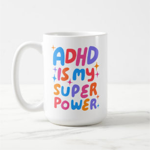 ADHDは私のスーパーパワー 元気で楽しいバブルレター コーヒーマグカップ