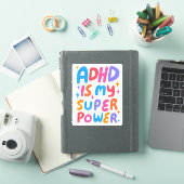 ADHDは私の超大国のおもしろいカラフルバブル文字 シール (iPadカバー)