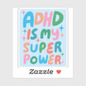 ADHDは私の超大国のおもしろいカラフルバブル文字 シール (シート)