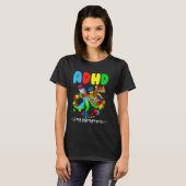 ADHDは私の超大国の恐竜パズル子供へで Tシャツ (正面フル)