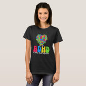 ADHDは私の超大国ハートパズルリボン子供へ Tシャツ (正面フル)