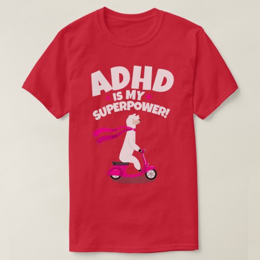 ADHDは私の超大国ラマ Tシャツ (デザイン正面)