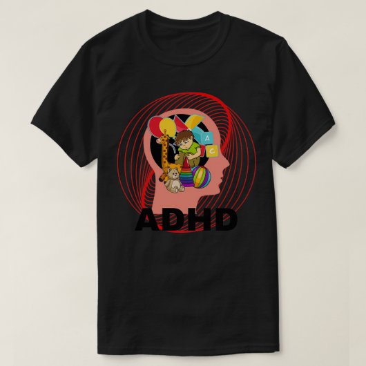 ADHDは素晴らしい子供の認識度ADHD Tシャツ (デザイン正面)